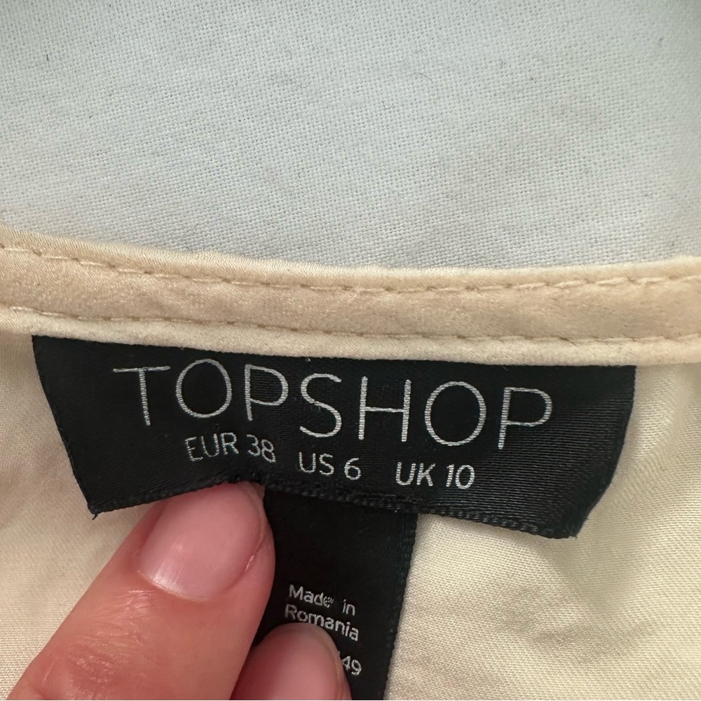 Topshop Cream Neutral Tie Kimono Wrap Top Blouse - Picture 4 of 4